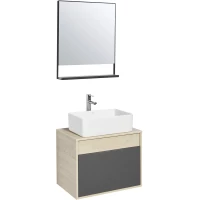 Комплект мебели серый графит/дуб орегон 65 см Акватон Лофт Урбан 1A254001LQX60 + 732700B000 + 1A254102LQX50