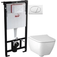 Комплект подвесной унитаз Geberit Smyle Square 500.683.01.1 + система инсталляции AlcaPlast AM101/11203:1RUSSETM70