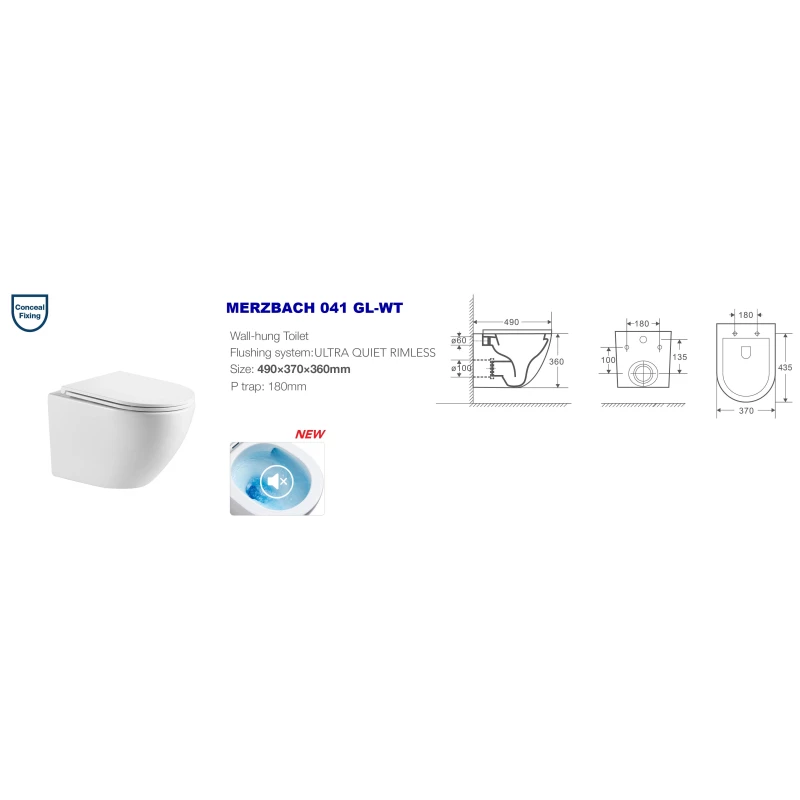 Комплект подвесной унитаз WeltWasser Merzbach 041 GL-WT + система инсталляции Tece 9400413