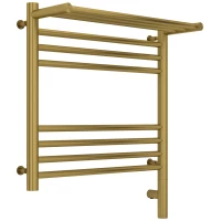 Полотенцесушитель электрический 500x500 состаренная латунь МЭМ правый Сунержа Богема с полкой 3.0 051-5807-5050