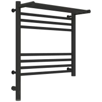 Полотенцесушитель электрический 500x500 темный титан муар МЭМ левый Сунержа Богема с полкой 3.0 15-5806-5050