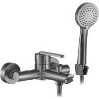 Смеситель для ванны Rea Ontario REA-B5515 с душевым гарнитуром, оружейная сталь