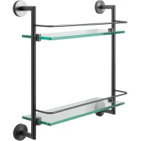 Полка стеклянная Allen Brau Priority 6.31015-MG 41,7 см, двойная, графит матовый