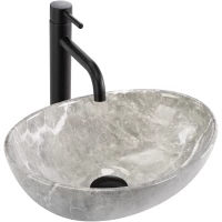 Раковина-чаша Rea Sofia Mini REA-U9237 35x26 см, накладная, серый мрамор