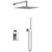 Душевой комплект Boheme Qubic 474-3-CR 300 мм, со смесителем, хром