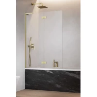 Шторка на ванну Radaway Essenza 8 SL Brushed Gold PND II 110 Left 10500110-99-01L 110 см L, профиль золотой матовый, стекло прозрачное