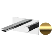 Смеситель для раковины Remer Edge EG515BG встраиваемый, без донного клапана, золотой матовый