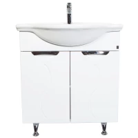 Тумба с раковиной белый глянец 74 см Orange Глория Gl-75TU+RA