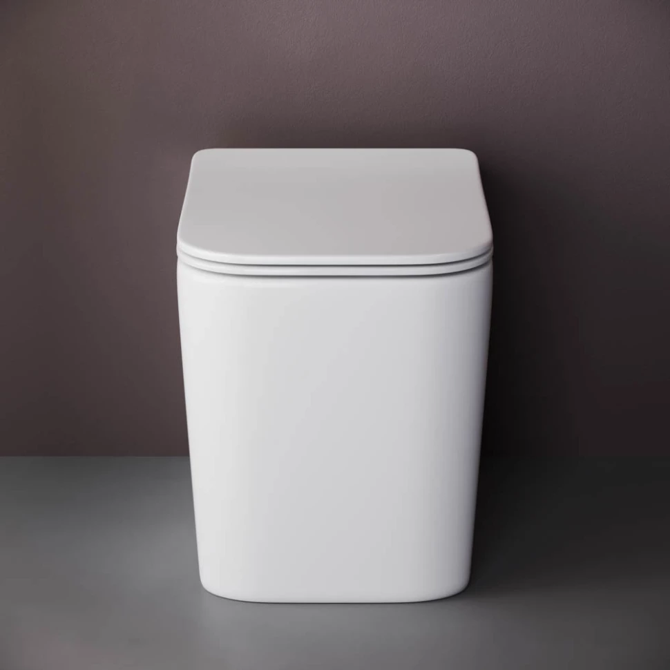 Приставной безободковый унитаз с сиденьем микролифт Ceramica Nova Cubic CN1809 - фото 3