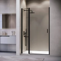 Душевая дверь RGW LE-004B Leipzig 351200411-14 110 см, профиль черный матовый, стекло прозрачное
