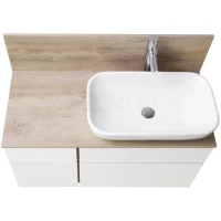 Тумба с раковиной дуб эндгрейн/белый матовый 100 см Акватон Мишель 1A2441K0MIX40