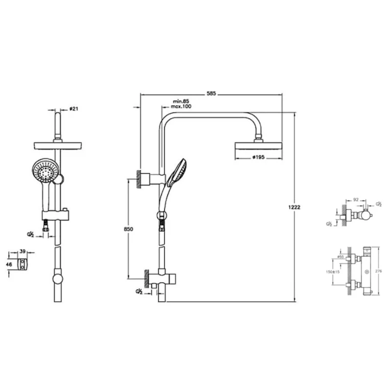Душевая система Vitra Aquaheat A49235EXP