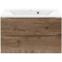 Тумба с раковиной дуб винтаж 75 см Vincea Mia VMC-2MA750VO + VCB-3M750W