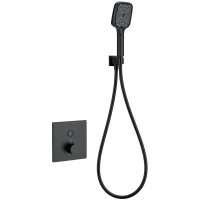Термостат для душа Wonzon & Woghand WW-D1017-B-MB встраиваемый, с душевым гарнитуром, черный матовый