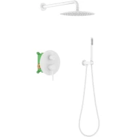 Душевой комплект Timo Saona SX-2369/16SM 250 мм, со смесителем, белый матовый