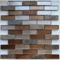 Мозаика Naturelle 8 Alcantara Ruggine 23x73x8