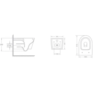 Изображение товара подвесной безободковый унитаз с сиденьем микролифт teka nexos 117320001                 