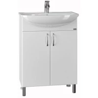 Тумба с раковиной белый глянец 61,5 см Санта Сити 201075 + YYUT60