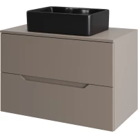 Тумба с раковиной Orange Line Li-70TuLMDF+B01-475MB 70,2 см, подвесная, со столешницей, латте матовый