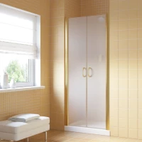 Душевая дверь Vegas Glass E2P LUX 120 09 10 120 см, профиль золотой, стекло сатин