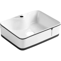 Раковина-чаша Point Аврора PN43103WB 49x38,5 см, накладная, черный/белый