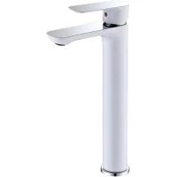 Смеситель для раковины Abber Weiss Insel AF8011W хром/белый