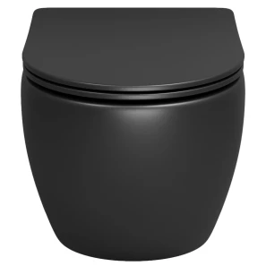 Изображение товара унитаз подвесной grossman gr-4455bms безободковый, с сиденьем микролифт, черный матовый