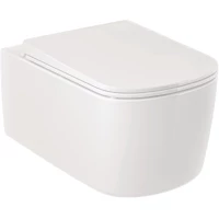 Унитаз подвесной Kludi Resa S 27WCSET43 безободковый, торнадо, с сиденьем микролифт, белый