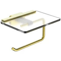 Держатель туалетной бумаги Wonzon & Woghand Graffity WW-9326-BG с полкой для телефона, золотой матовый