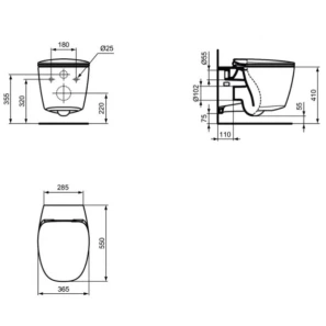 Изображение товара унитаз подвесной ideal standard dea aquablade t348701 с сиденьем, белый