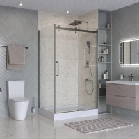 Душевой уголок BelBagno Marino MARINO-2-AH-1-120/90-C-GM 120x90 см, профиль оружейная сталь матовый, стекло прозрачное