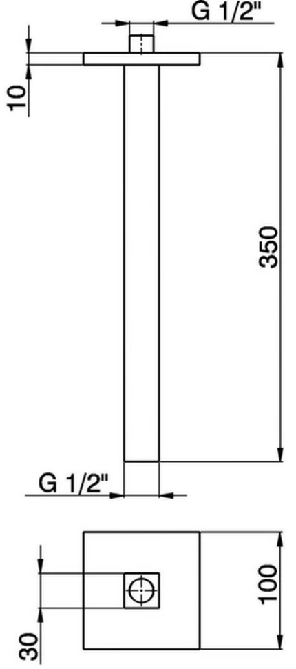 Кронштейн для верхнего душа 350 мм Cisal Zen Shower DS013450D2 - фото 2