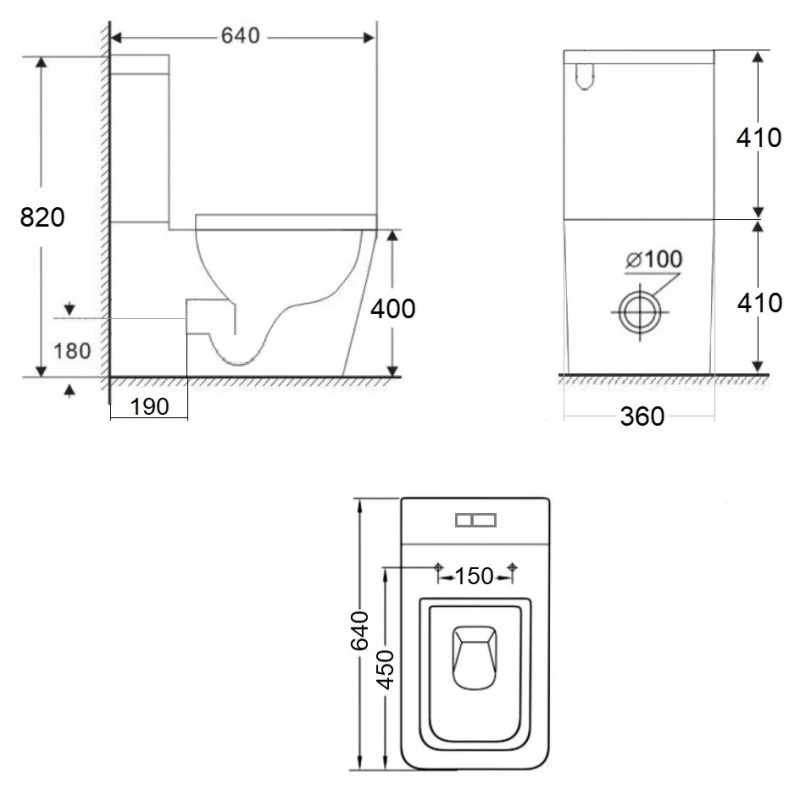 Унитаз-компакт безободковый с сиденьем микролифт Bond Cube F04-00