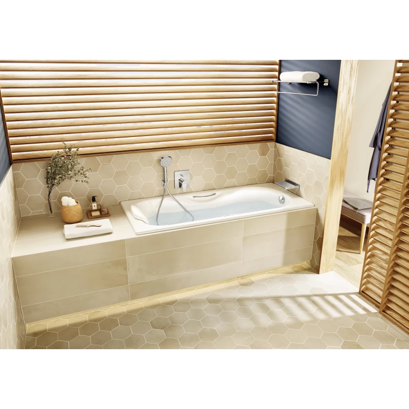 Чугунная ванна 170x70 см с противоскользящим покрытием Roca Malibu 233360000