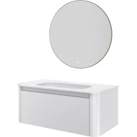 Комплект мебели Armadi Art Voi Matt White 782-100-MW + 786-100-MW без отв. + 545-80-MG 102 см, подвесной, белый матовый