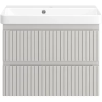 Тумба под раковину Brevita Victory VIC-09070-0302Я 66 см, подвесная, серый кашемир матовый