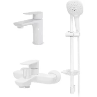 Комплект смесителей Hansberge Nordic H7099WW с душевым гарнитуром, белый