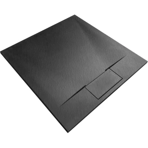 Изображение товара душевой поддон rea bazalt rea-k3304 100x80 см, из стеклопластика, прямоугольный, черный
