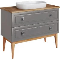 Тумба под раковину ASB-Woodline Каталина 12096 99 см, напольная, со столешницей, серый матовый