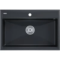 Кухонная мойка Paulmark Stepia PM117551-BLM 75x51 см, черный металлик