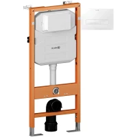 Инсталляция для унитаза Kludi Unifix 79101 + 30PP0143 с кнопкой смыва, белый
