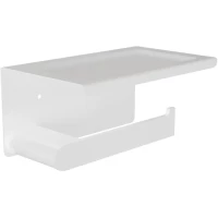 Держатель туалетной бумаги Knotlor Bliss PH102WY с полкой для телефона, белый матовый