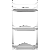 Полка для ванной Tekno-tel ES076SSS 19,5x19,5 см, угловая, тройная, серебро