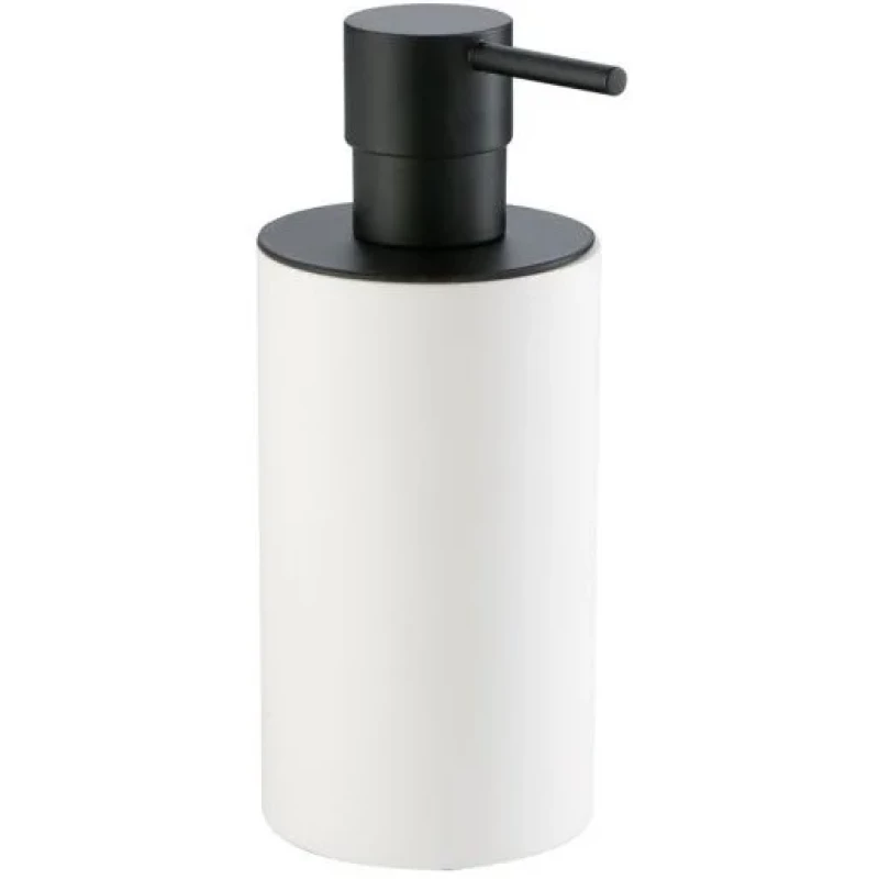 Дозатор для жидкого мыла Stil Haus Tondo 1206(23-BI) настольный, черный матовый/белый