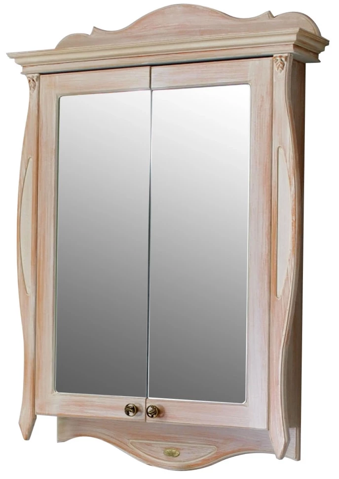 Зеркальный шкаф 78x115 см персик Atoll Ривьера