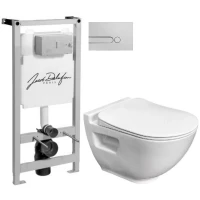 Комплект подвесной унитаз Bien Harmony HRKA052N2VP0W3000 + система инсталляции Jacob Delafon E5504-NF + E4326-CP