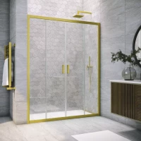 Душевая дверь Vegas Glass Z2P NOVO h2000 205 03 01 205 см, профиль золотой матовый, стекло прозрачное