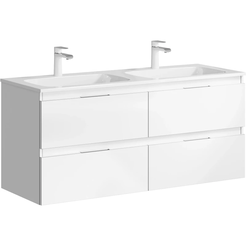 Комплект мебели белый глянец 121,8 см Aqwella 5 Stars Accent ACC0112W + Mal.12.04.D + RM0205BLK + RM0205BLK