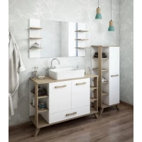 Комплект мебели белый матовый/вяз швейцарский 120 см Sanflor Ингрид C0001917 + 4640021064269 + C0001915