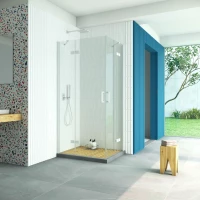 Душевой уголок Vegas Glass AFA-F Retta 100*90 01 crystalvision L 100x90 см L, профиль белый, стекло прозрачное